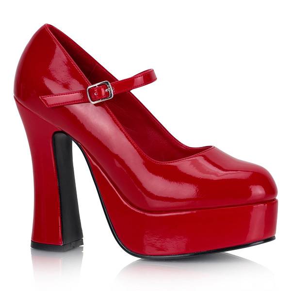 Demonia Women's Dolly-50 Mary Jane Platform Heels - Red Patent D9320-87US Clearance